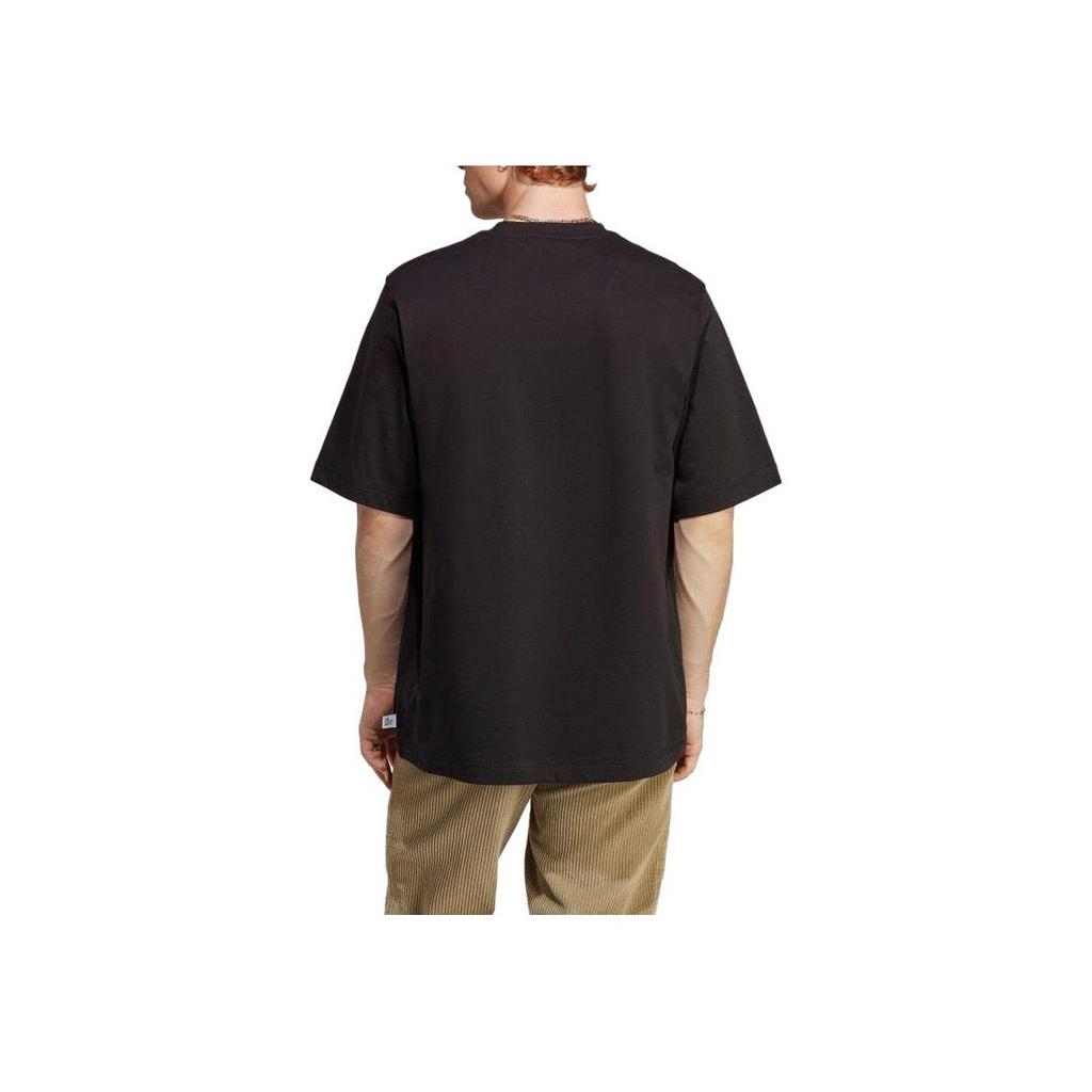 Adidas Solid Color Crew Neck Short Sleeve T-Shirt Men Tops Black IC4104