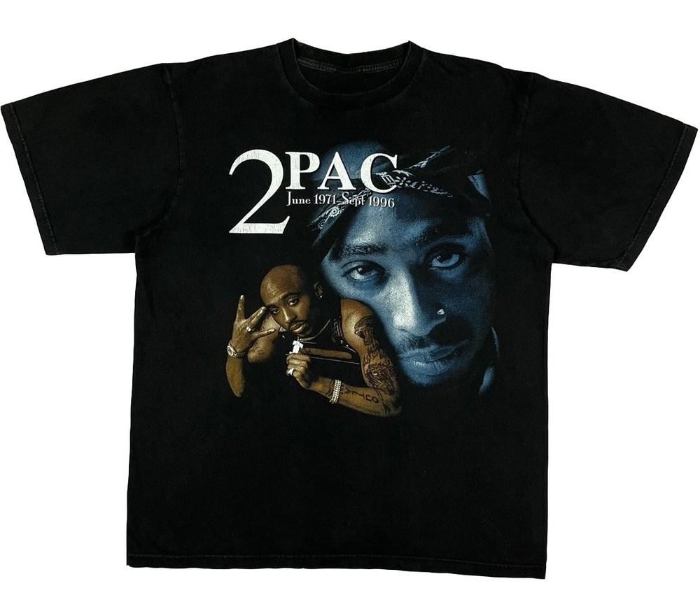 

NEW 2Pac Tupac Shakur Rap Tee 90S 1996 Memorial Shirt Size S-5XL Reprint Unisex T-Shirt S