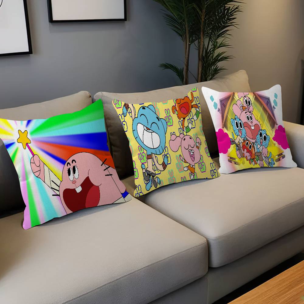 The Amazing W-World Of G-Gumball Cushion Cover Pillowcase Upholstery Sofa Throw Pillow Home Decor Pillowcas