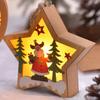 Christmas Tree Led Lighting Pendant Star Ornaments Hanging Pendants Party Xmas Wooden For Round/star With Lights Santa Decoratio
