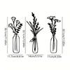 3pcsFlowers In a Vase Metal Wall Decor Home Decor Metal Wall Decor Decorations for Living Room Bedroom Decoration