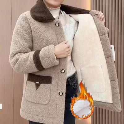 Imitation Lamb Fleece Padded Jacket Women's Plus Fleece Thickened Jacket Winter Granular Fleece Padded Jacket To Keep Warm
