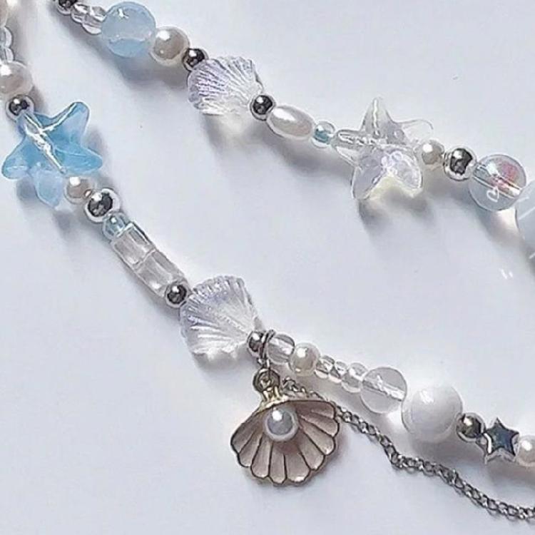 Cute Fish Tail Phone Pendant Shell Keychain Phone Charm for Women Stylish Straps