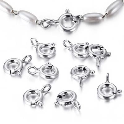 4pcs 925 Silver Spring Ring Clasp with Open Jump Ring Clasps for Bracelet Necklace Chain Connector Jewelry Making Components