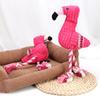 Cute Flamingo Plush Small Large Dogs Squeak Toy Cotton Rope Bite Resistant Puppy Toy Funny Accompany Pets Accessories