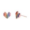 Mini Compact Bar-shaped Rainbow Heart-shaped Earrings Colorful Love Students Ms. Models Earrings