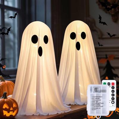 Luminous LED Ghost String Lights: Outdoor Halloween Decoration