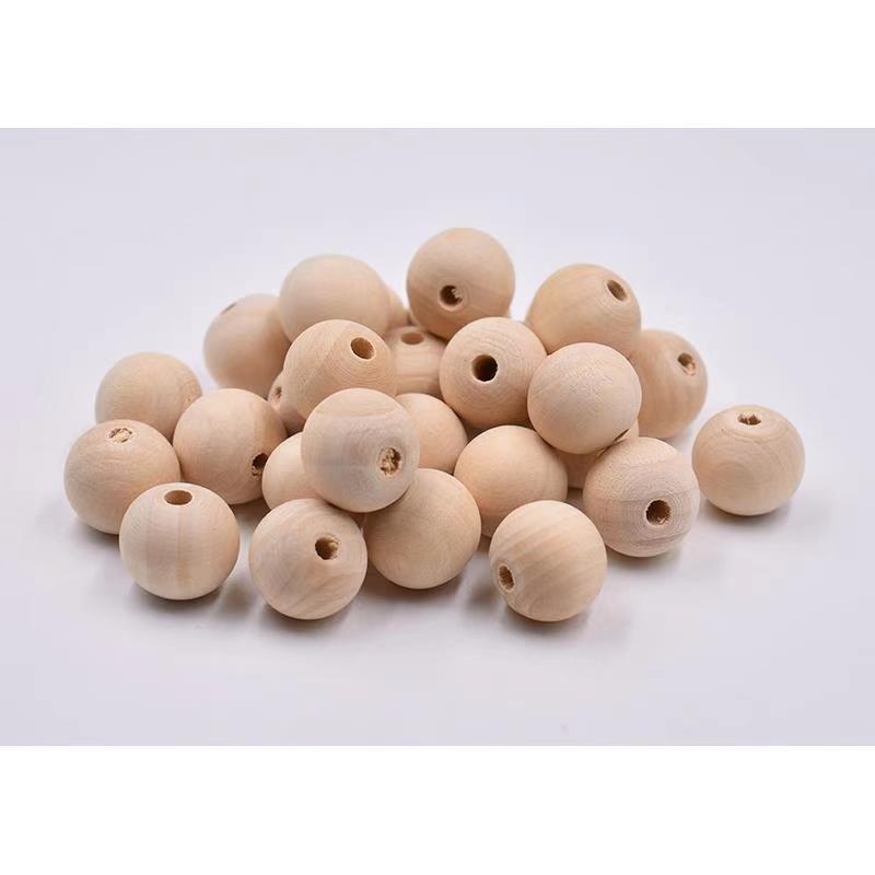 Hemu Natural Unfinished Wood Beads 4-50mm: DIY Round Beads for Bracelets