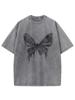 240G Cotton Vintage Short-sleeved T-shirt Men Y2K American Retro T Shirt Women Summer Hip Hop Tees Harajuku T-shirts