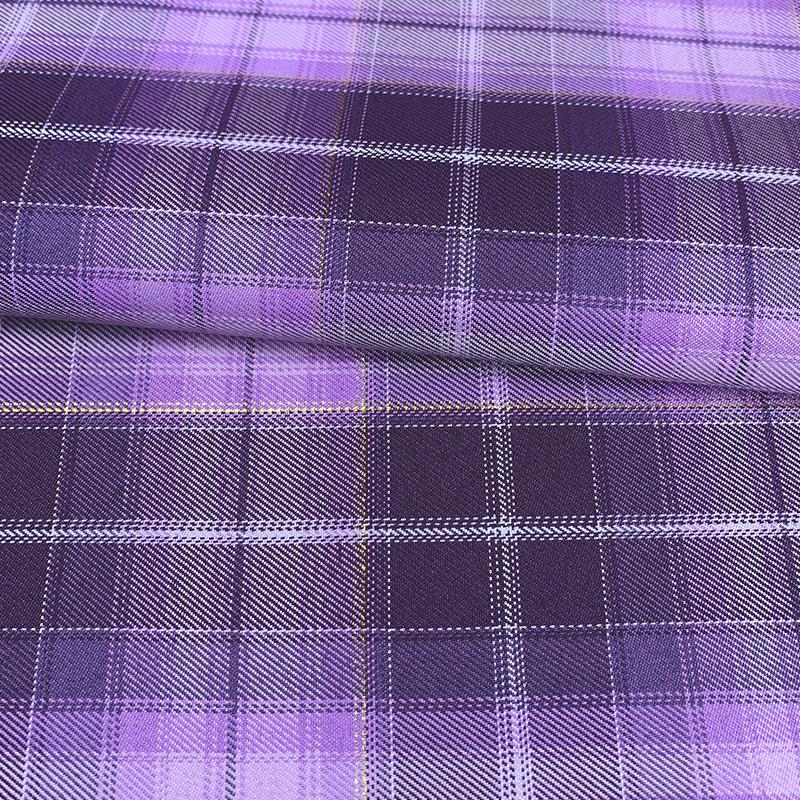 New Plaid Polyester Yarn-Dyed Fabric with Gold & Silver Threads for DIY Pleated Skirts