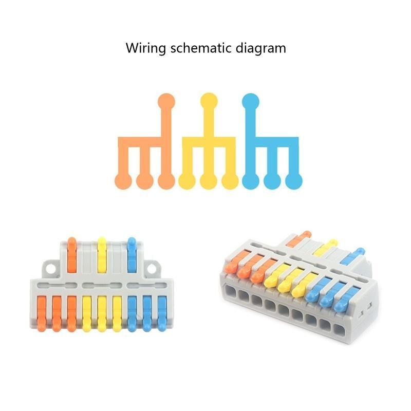 652F 3 in Multiple out Quick Wiring Connector Universal Splitter Wiring Cable Push-in