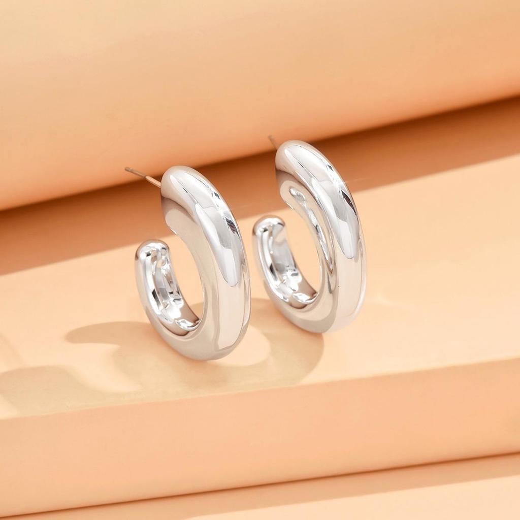Exquisite High-End Metal Hoop and Stud Earrings with Niche Design
