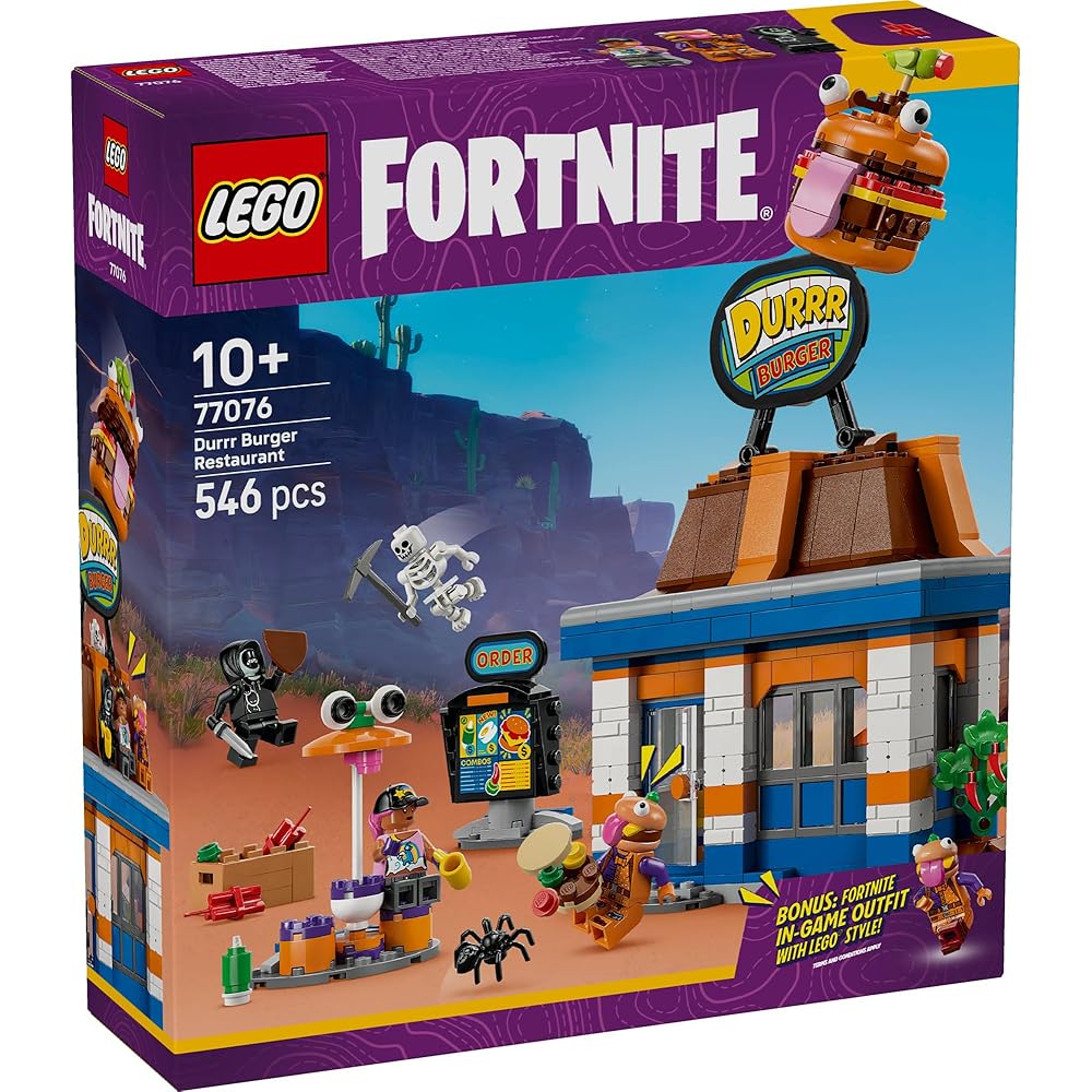 LEGO Fortnite Durburger Restaurant Building Set Toy for Kids Ages 10-12 with Blocks and Accessories
