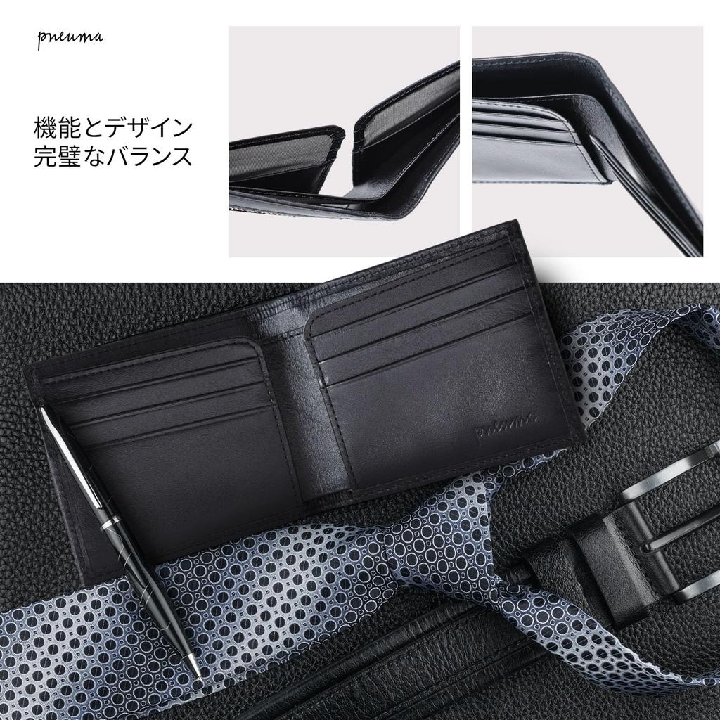 Pneuma Bifold Simple Premium Fasst 12 Inklusive Münz- und Geldscheinklammer [JPSpiritus] Mark.II Herren-Geldbörse, Design, Pflanzlich gegerbtes Leder, Karten, Geldbörse,