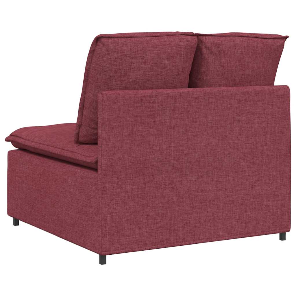 Modular Sofa Center Module with Cushions Burgundy 100 Cm