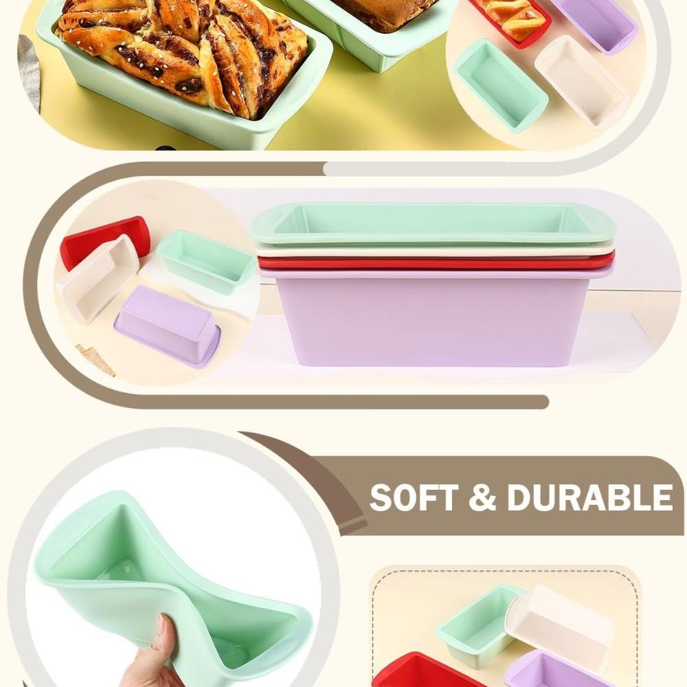 Silicone Bread Pan Nonstick Loaf Pans Flexible Rectangle Baking Molds for Bread Cake Easy Release Pastry Toast Mould Baking Tool