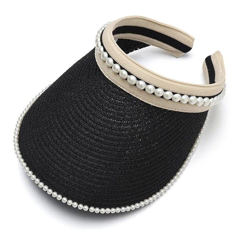 Fashion Women Empty Top Sun Hat Ladies Summer Outdoor Beach UV Protection Big Brim Hats Female Handmade Straw Sun Visor Caps