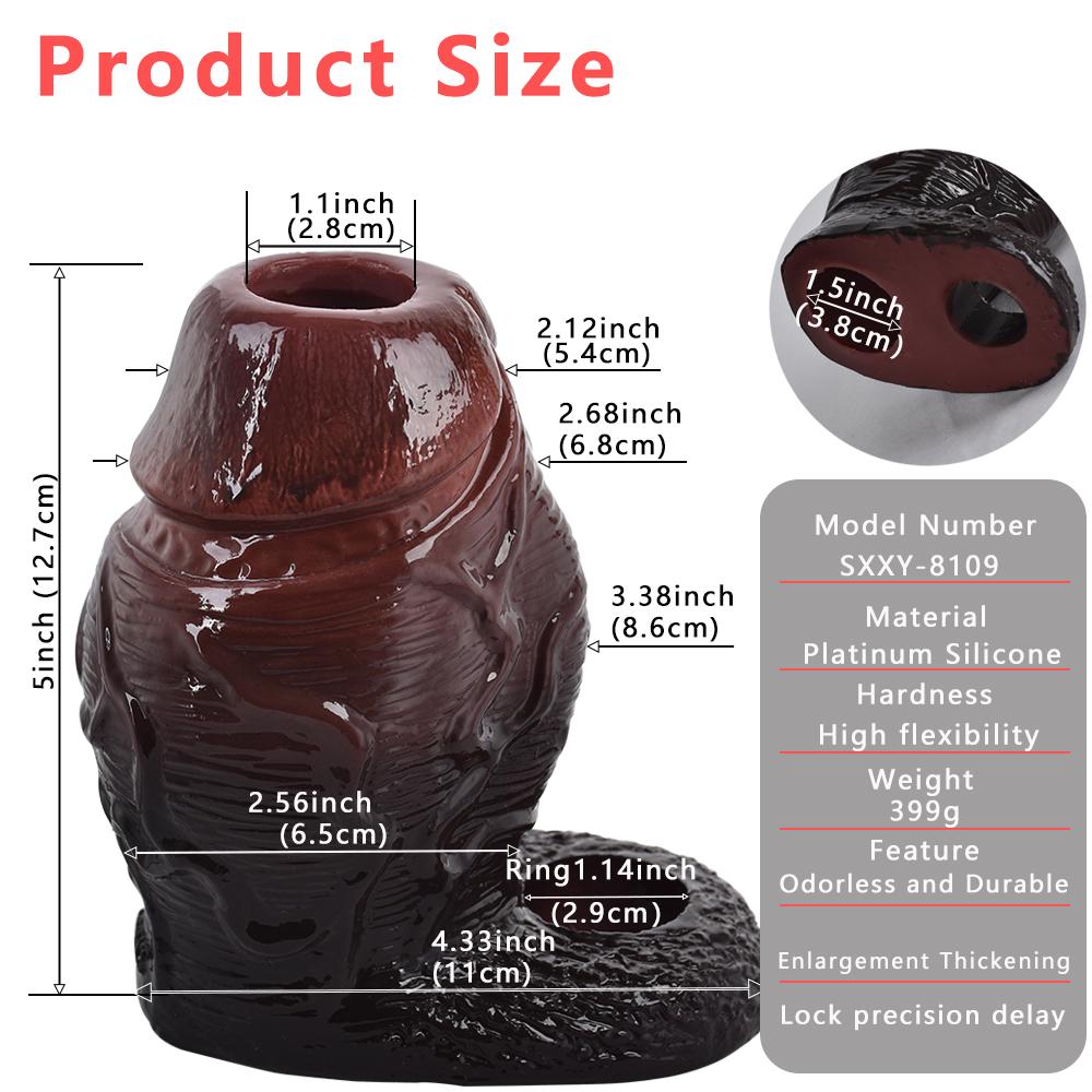 Realistic Cock Sleeve Penis Condom Extender Enlarge Dildo Strap On Toy for Gay Femdom Couples