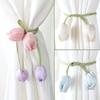 2pcs Classic Elegant Tulip Curtain Tiebacks Polyester, Easy Installation, Ideal for Curtain Strap, Enhances Room Style with Floral Decor