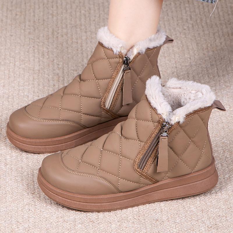 Snow Boots 2025 Winter New Fleece Thickened Women's Cotton Shoes Warm and Non-slip Cotton Boots