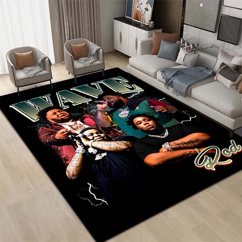 3D  Hip Hop Rapper Carpet Rod Wave Home Living Room Bedroom Decoration Flannel Comfortable Anti slip Area Corridor Carpet Gift