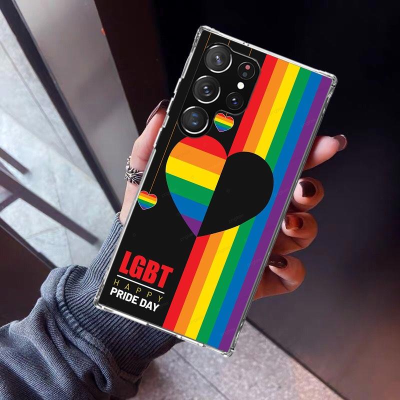 Love Is Love LGBT Rainbow Phone Case For Samsung Galaxy S23 S24 S25 Edge S26 Ultra S22 + S21 Plus S20 FE Cover Silicone Print Sh