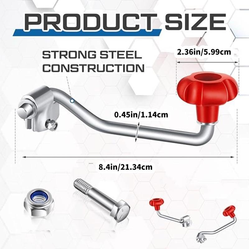 Quick Install Adjustable Trailer Jacks Handle Ergonomic Grip Lightweight Carbon Steel Plastic Replacement Tool Accessories