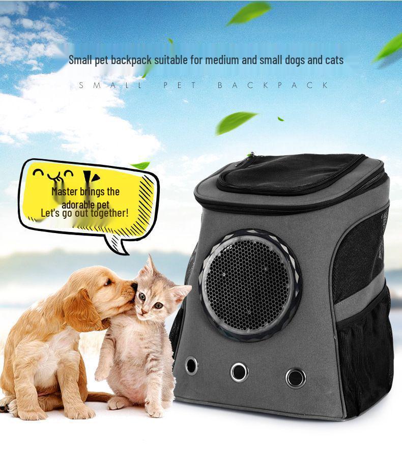 Breathable Double Shoulder Pet Backpack with Space Capsule Design