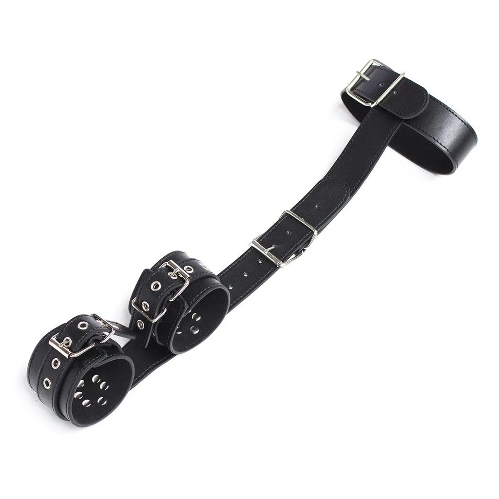 Bondage Wrist Flirting Fetish Backhand Handcuffs Bondage Bed Restraints Leather Adjustable SM Adult Sex Toys for Women Game