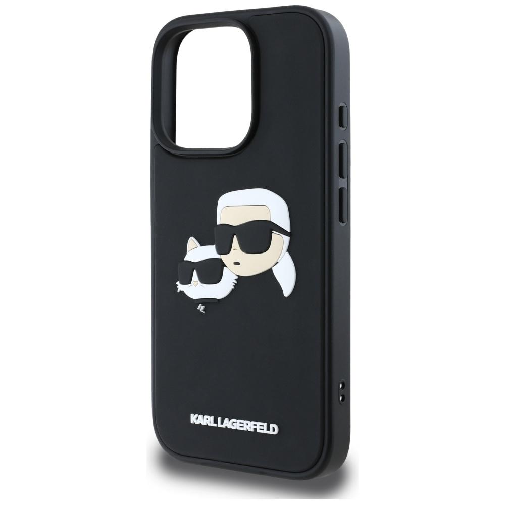 Karl Lagerfeld Hc 3D Rubber Double Heads Case For Iphone 16 Pro Black