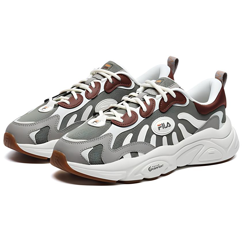 Fila Keppler Mesh Trendy Comfortable Low-Top Casual Shoes Men Sneakers Gray Brown F12M232129FNG