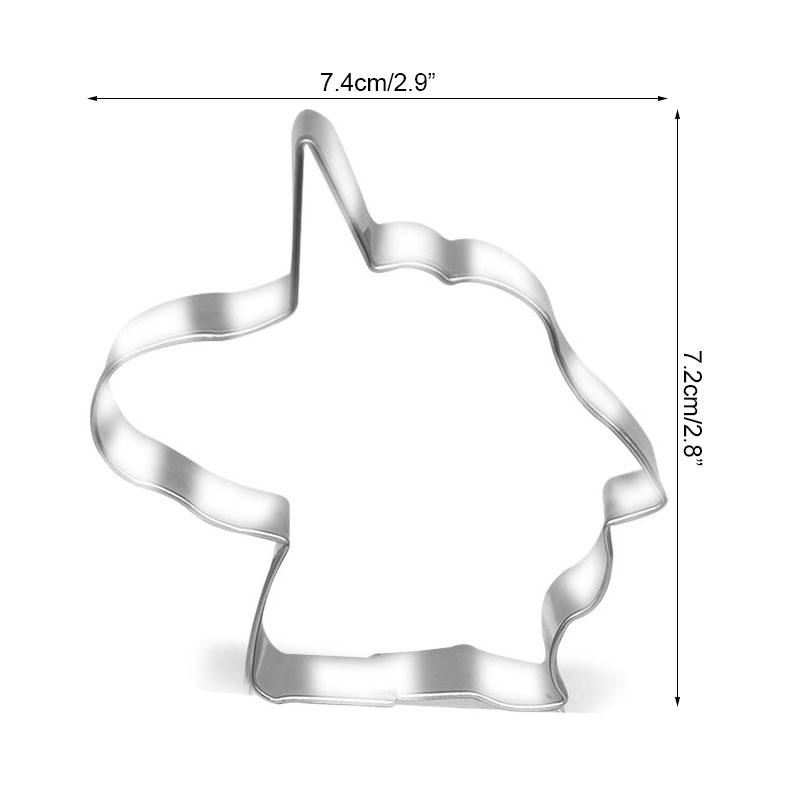 Tegneserie Enhjørning Kakeutstikker Form Rustfritt Stål Fondant Kake Kjeksform Bakeverktøy Enhjørning Bursdagsfest Dekorasjoner