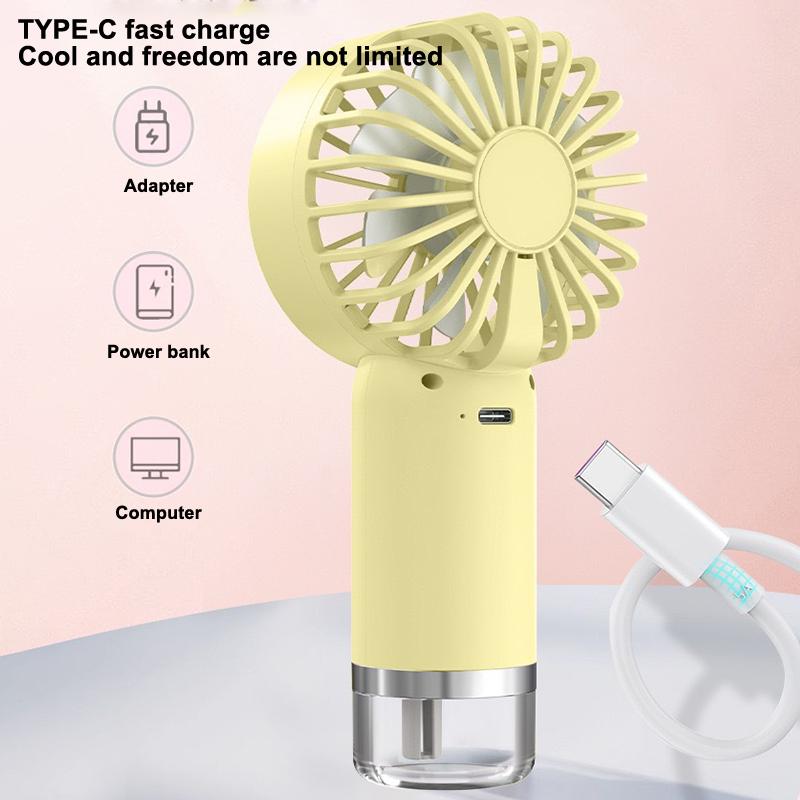 Humidifying Water Replenishing Handheld Spray Fan Fast Charging Convenient Desktop Usb Charging Mini Handheld Fan