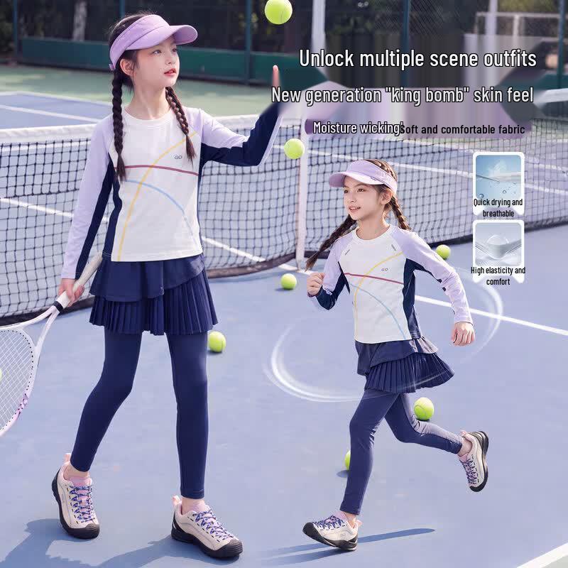 Moonkids Girls' Long Sleeve Quick-Dry Sports Set