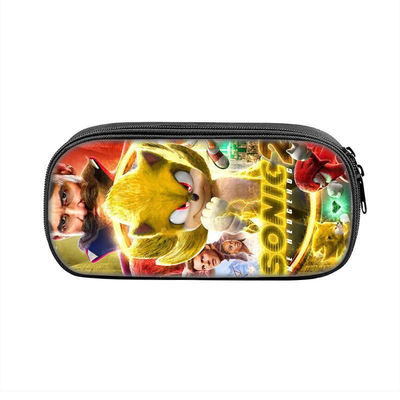 Sonic Cartoon Character Printed Student Single Layer Stationery Storage Bag For School And Gift