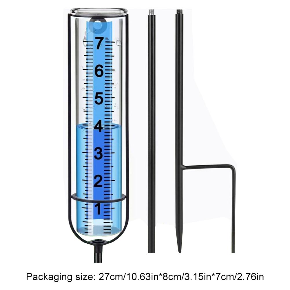 Outdoor Rain Gauge with Stake Water Rain Meter Adjustable Height Transparent Rain Gauge Large Numbers for Garden Lawn Yard
