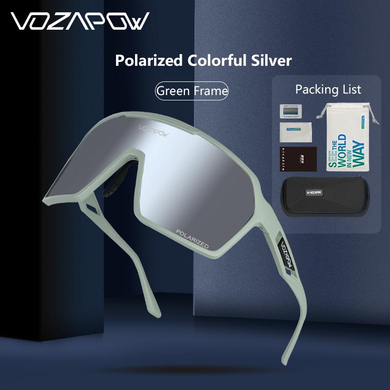 Vozapow Polariserade Cykelglasögon MTB Landsvägscykel Solglasögon HD-lins UV400 Solskydd För Körning Vandring Sportglasögon