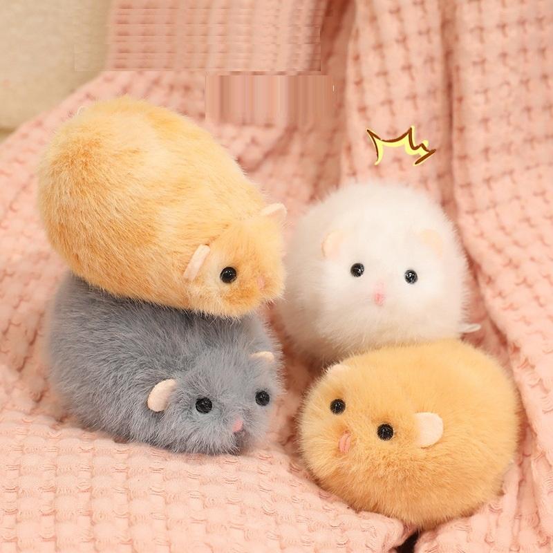 Cartoon Golden Hamster Plush Toys Super Soft Squeeze Toy Round Cozy Animal Doll Home Decoration