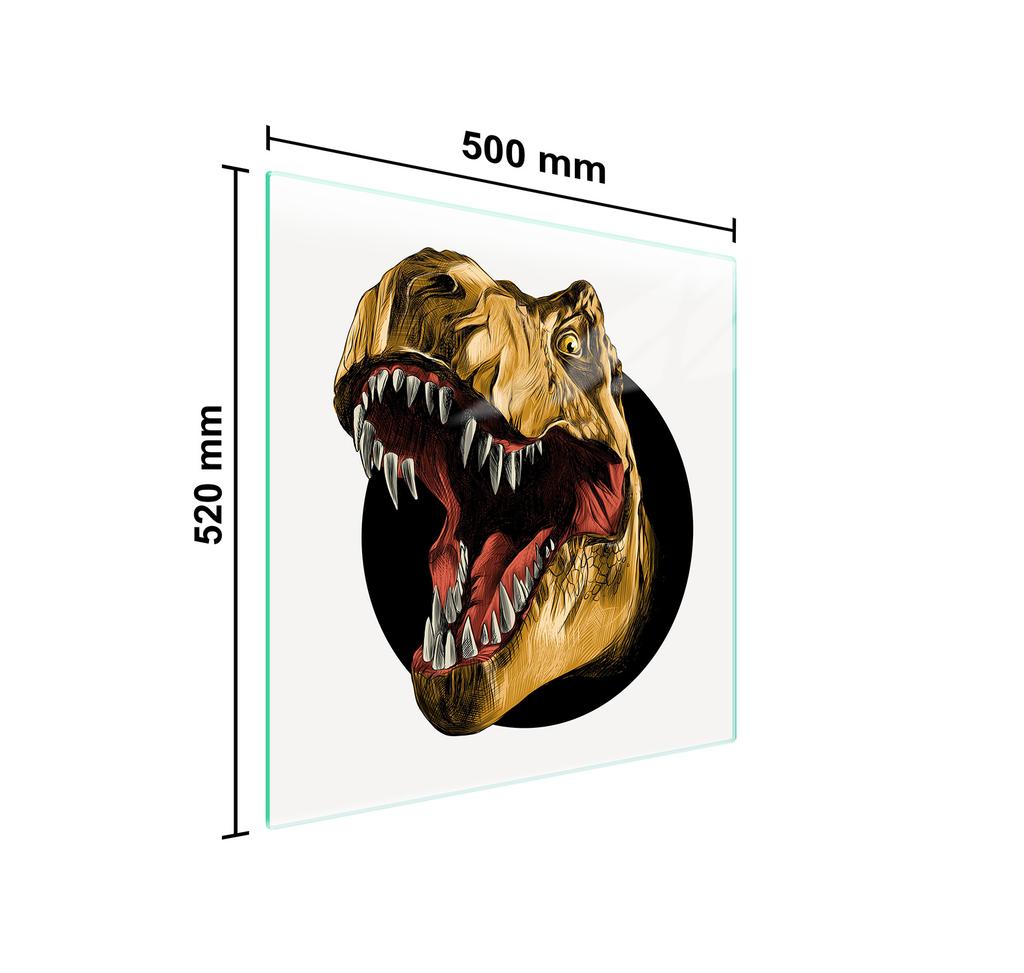 SZKLANA PŁYTA OCHRONNA NA KUCHENKĘ 50x52 DINOZAUR