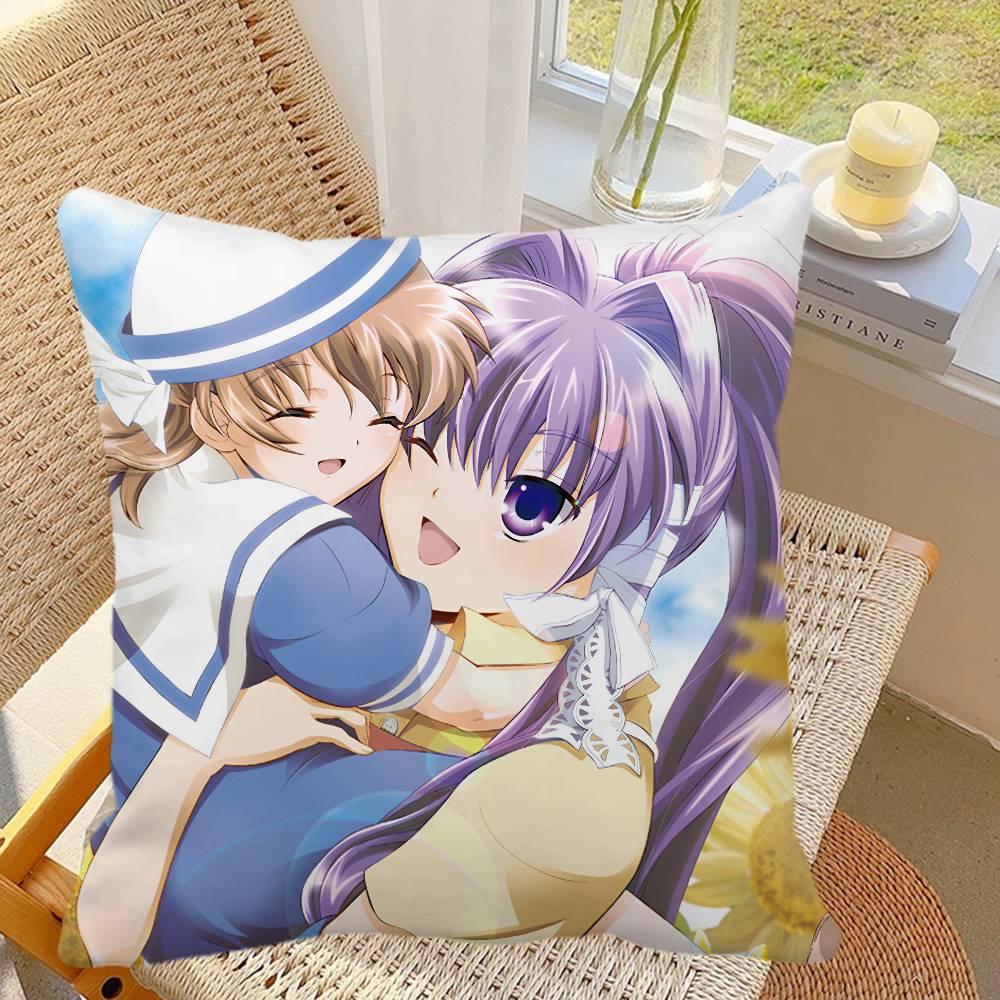 Clannad Anime Kuddöverdrag Fyrkantig Kudde Sovrum Soffa Fritid Komfortkudde Bil Heminredning