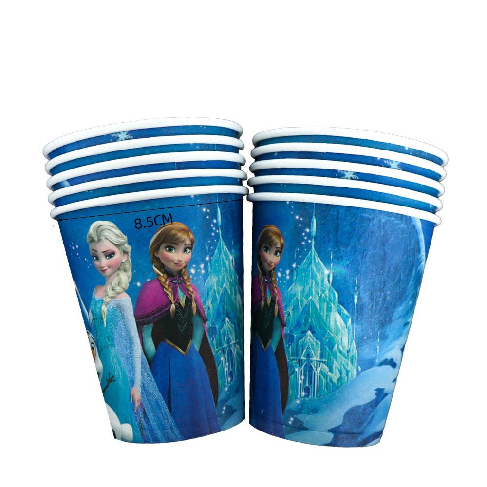 Frozen Birthday Party Supplies Disposable Cutlery Paper Plates Paper Cups Tissue Girls Birthday Party Decorations