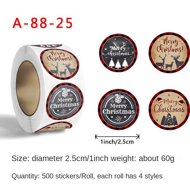

500 листов Веселых рождественских наклеек Праздничные наклейки Для вечеринок Конверты Канцелярские товары Открытки Этикетки Подарочные печати Наклейки Украшения 2.5cm