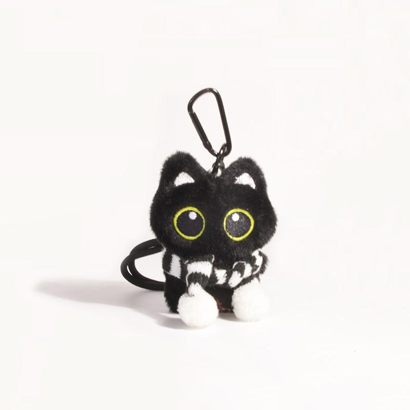 Creative Punk Plush Black Cat Pendant Cute Little Cat Doll Keychain Exquisite Bag Decoration Accessories Couple Gifts
