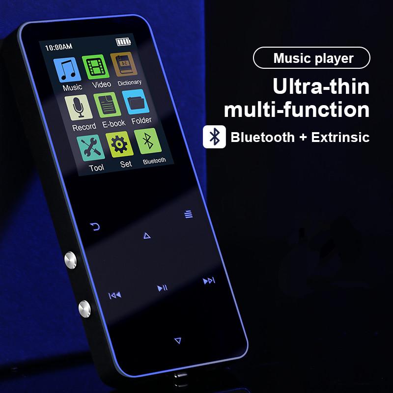 1.8 Inch Metal Touch Mp3 Mp4 Music Walkman Player Bluetooth 5.0 Fm Radio Alarm Clock Pedometer E-book Built-in Speaker Audio