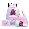 3Pcs/set Cartoon Demon Hunters Printed Backpack with Lunch Bag Pencil Case for Teenager Girl Boy Large Capacity Waterproof Bookbag Gift Mochila