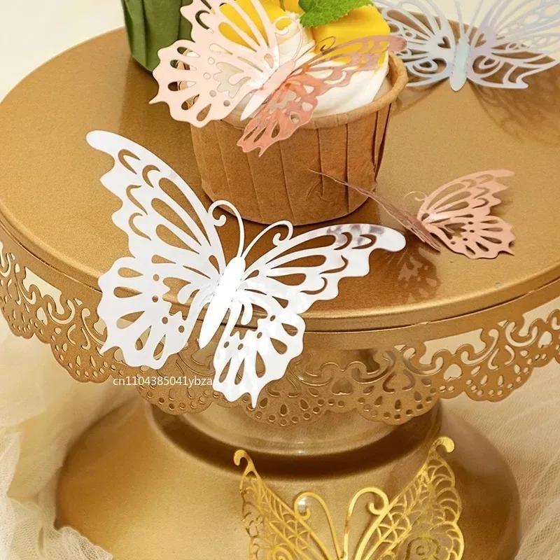 12 Pcs/lot Hollow Gold Colorful 3D Butterflies Wall Sticker Kid Room Wedding Decoration for Bedroom Party Home Decor Living Room