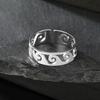 Cazador Beach Sea Wave Rings for Women Men Stainless Steel Adjustable Couple Rings Party Jewelry Birthday Gift Summer 2025 Trend