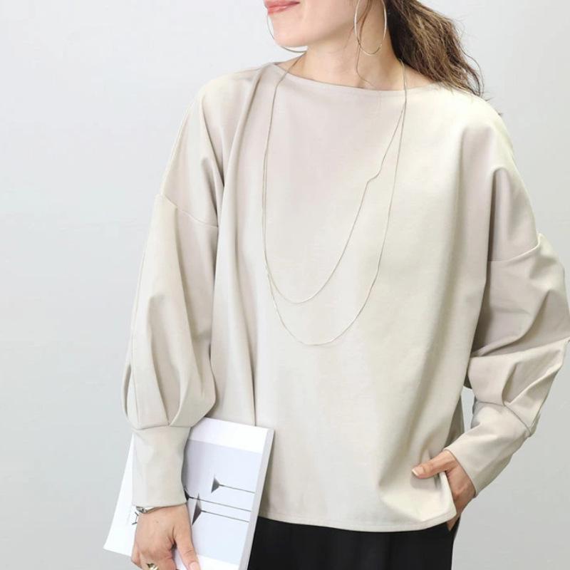 

Japanese Style Plus Size Women s Solid Color Loose Versatile Top for Spring, Autumn, Winter Extra Large кавовий