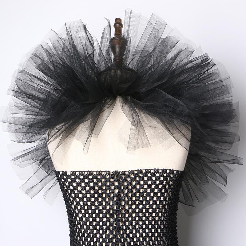 Vestido Tutu Malvado para Meninas Cosplay Escuro Fantasia de Natal Halloween Infantil Chique