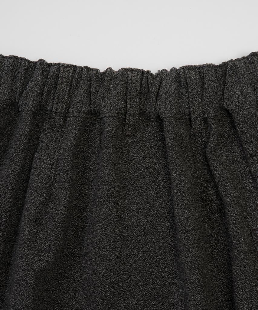 Cotton Bell Out-Pocket Wool Skirt - Wool Charcoal